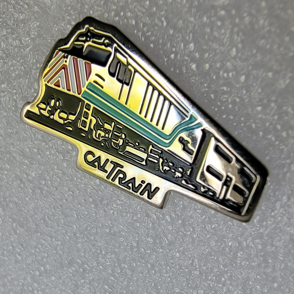 CalTrain Commuter Rail Silver Tone Lapel Pin Tie Tack New Sealed Railroad Pin